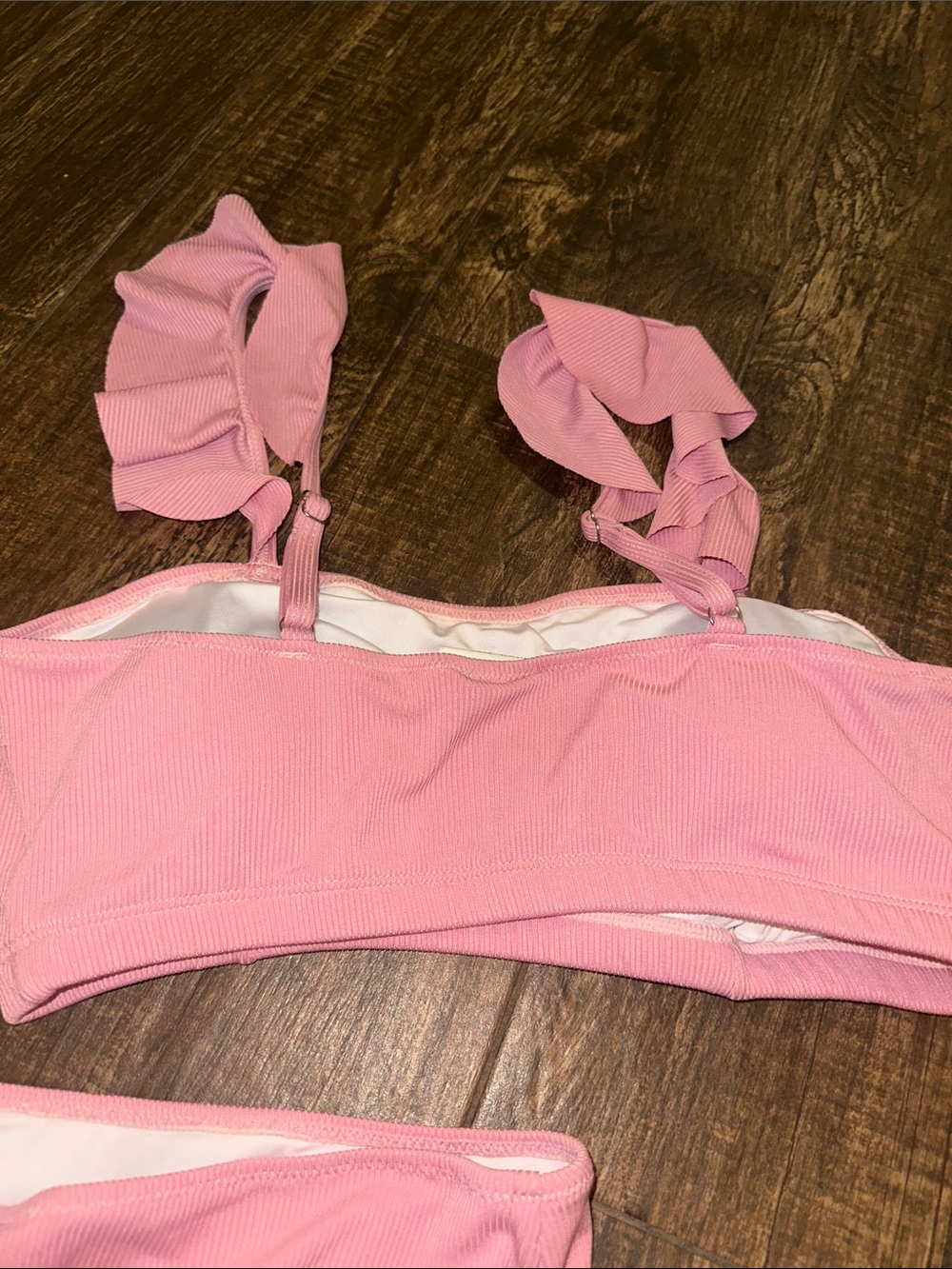 Women’s Pink Ribbed High Waist Bikini Set Size Large NWT - Picture 9 of 10